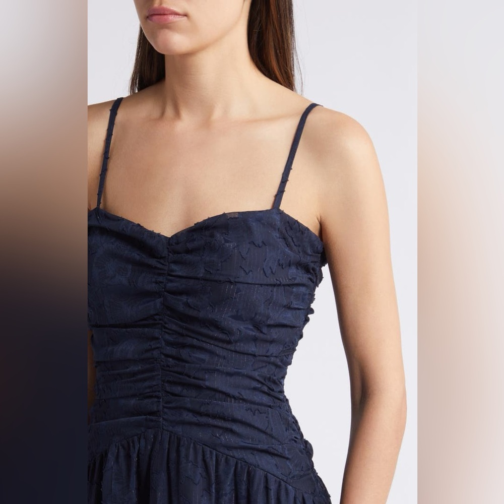 NWT Lost + Wander Celestial Glow Metallic Stripe Dress Navy Size Small - Picture 3 of 15
